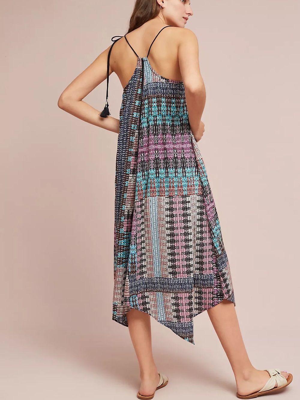Anthropologie Multicolor Printed Maxi Dress in Pink, Teal, Black - Picture 4 of 13